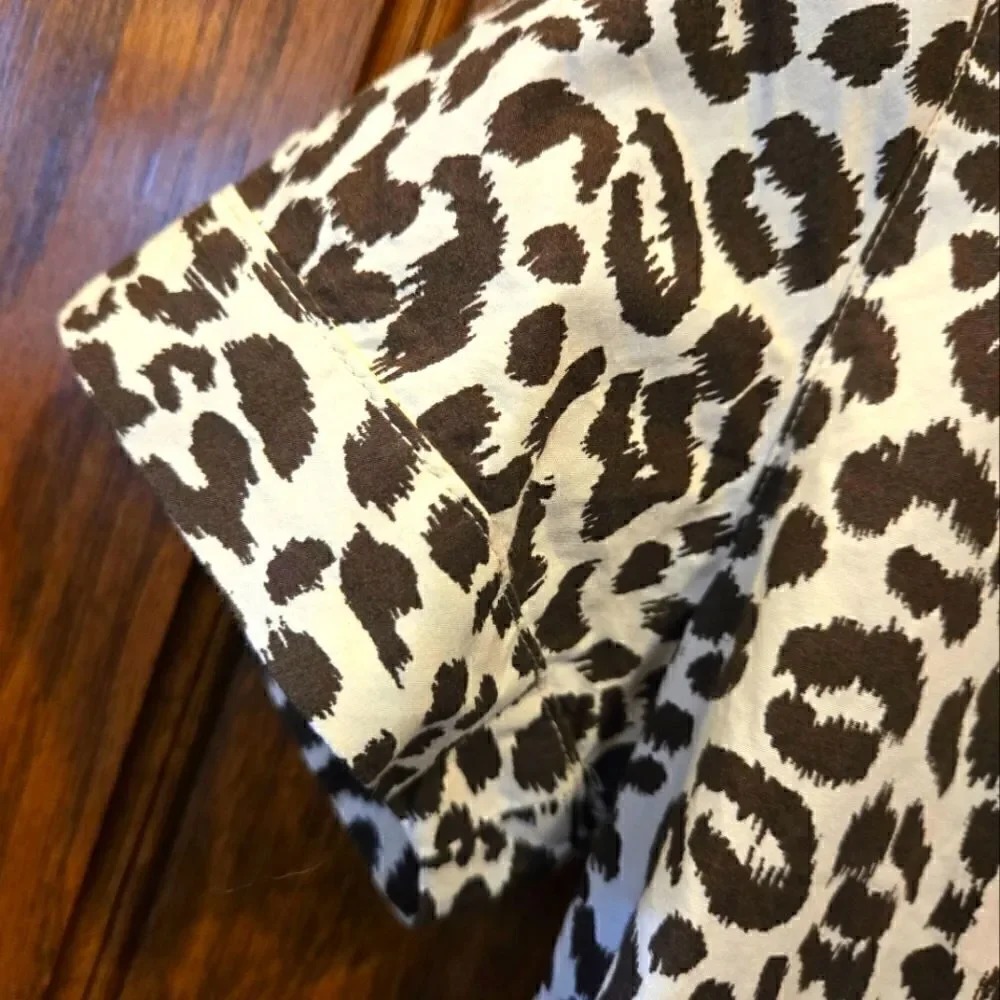 J Crew Animal Print Cotton Camp Shirt Sz XSMALL